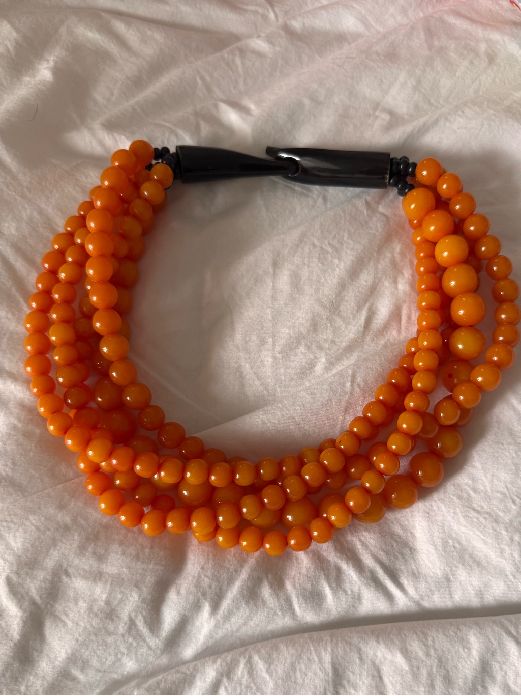 Statement Necklace With Horn Clasp 16 Inches Like New